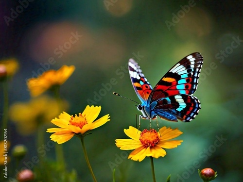 Butterfly Stock Photo   Butterfly  Beauty In Nature  Flower  Generated By Ai