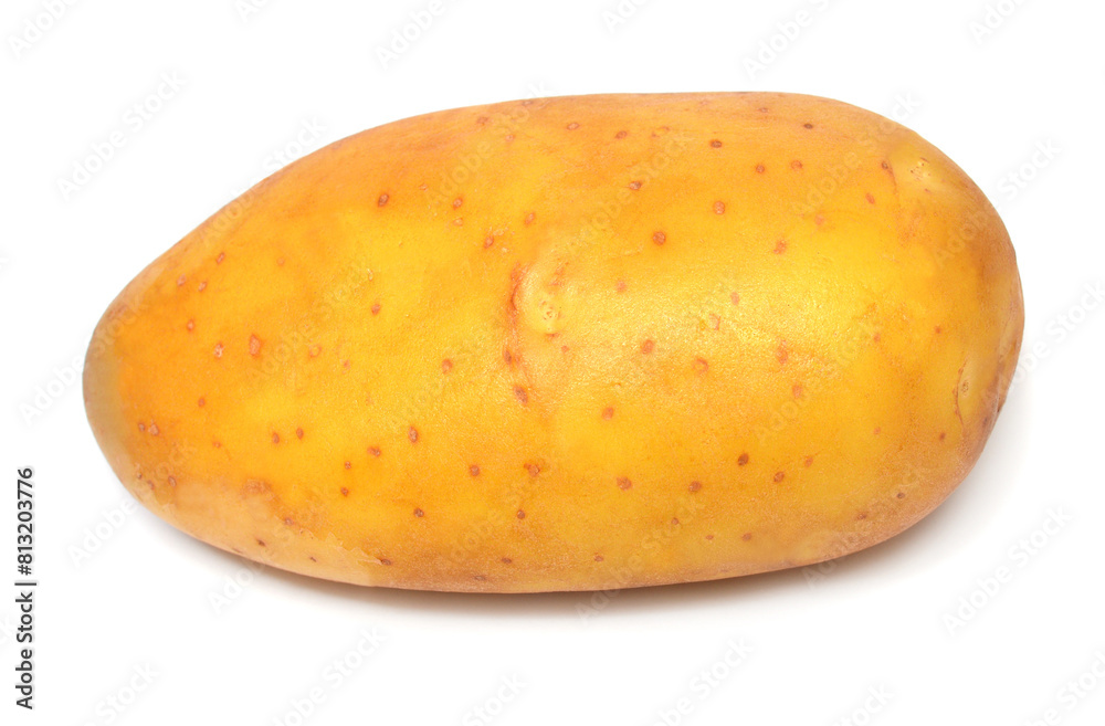 One potato macro isolated on white background One potato macro isolated on white background