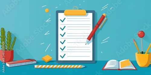 A clipboard holding a list of tasks and items to be completed, neatly organized with checkboxes