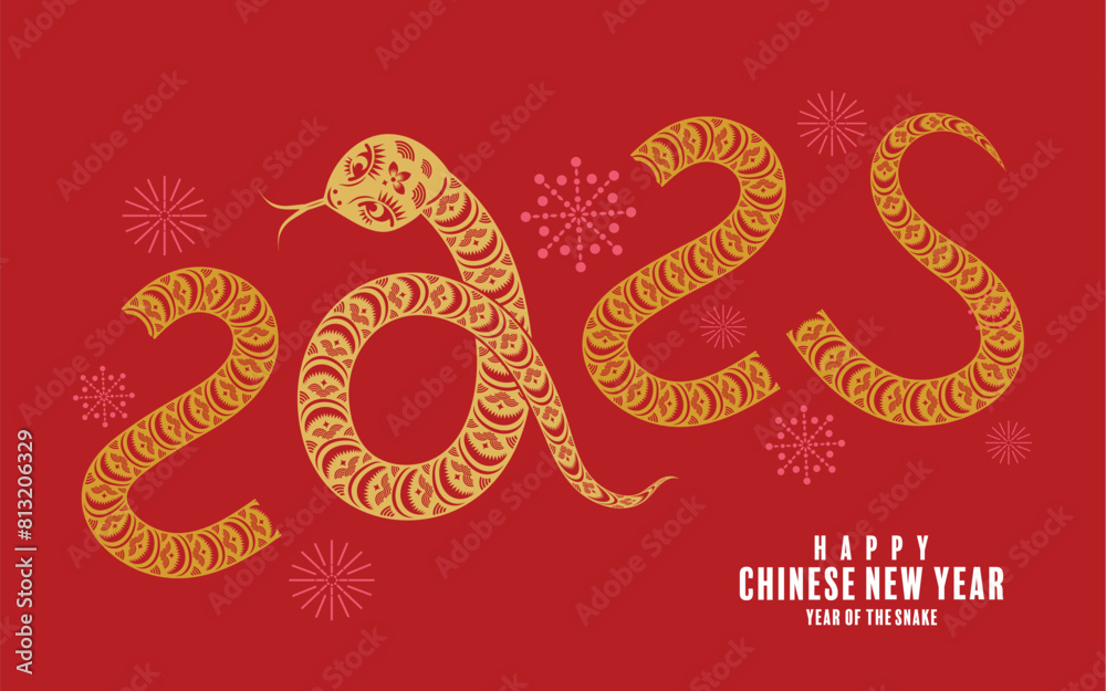 Happy chinese new year 2025 the snake zodiac sign with flower,lantern,pattern,cloud asian elements red paper cut style on color background. (Translation : happy new year 2025 year of the snake) Happy chinese new year 2025 the snake zodiac sign with flower,lantern,pattern,cloud asian elements red paper cut style on color background. (Translation : happy new year 2025 year of the snake)