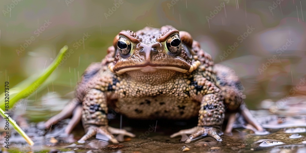 Fototapeta premium photo of cute baby toad