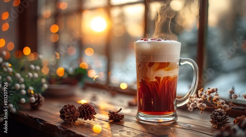 warm drink experience, irish coffees steamy aroma creates a cozy atmosphere, warming up the room on a chilly evening