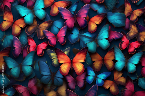 Colorful butterflies background