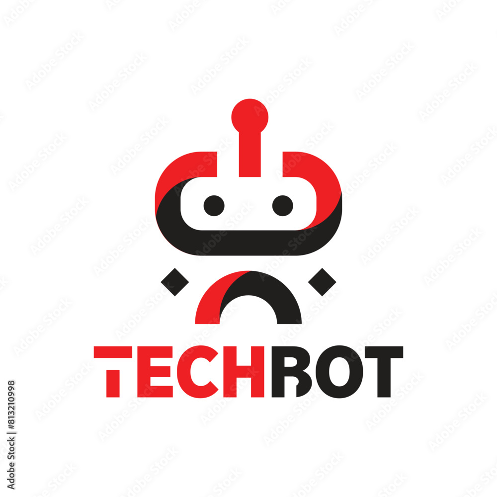 Tech bot logo design simple concept Premium vector Tech bot logo design simple concept Premium vector