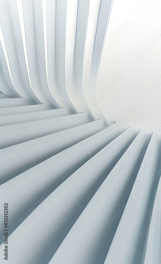 Fototapeta premium Black and white metallic color tone wavy lines futuristic abstract geometric shapes background.