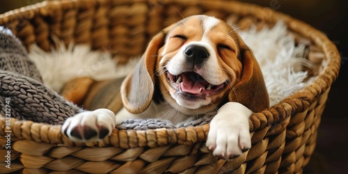 happy beagle puppy 