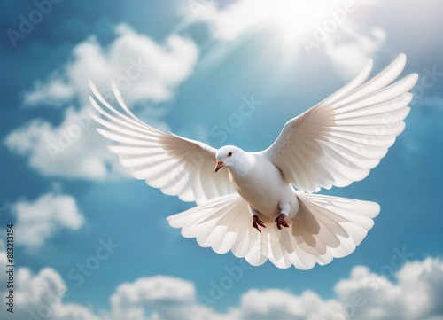 white dove flying in the sky