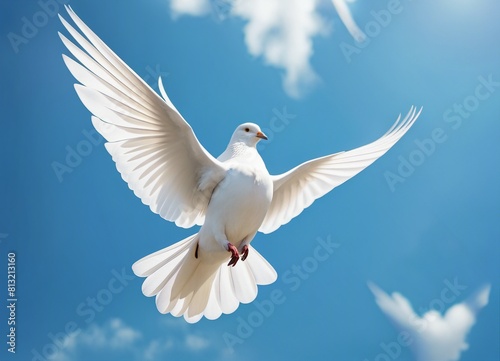 white dove on sky