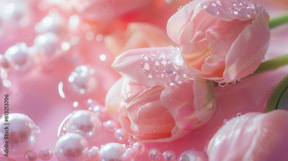 Pastel Pearl Pile, Close-up View of Beautiful Light Magenta Pink and White Pearls Pastel Pearl Pile, Close-up View of Beautiful Light Magenta Pink and White Pearls