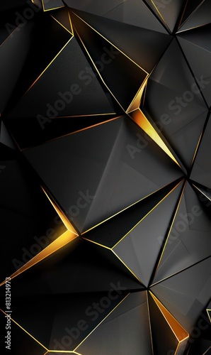 abstract geometric black and gold lines
