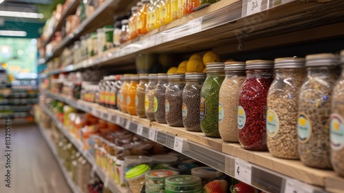 health food store shelves stocked with organic products © MOVE STUDIO