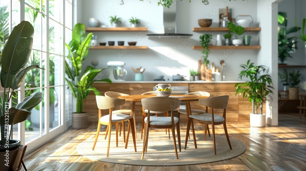 dining table and six chairs for the kitchen
