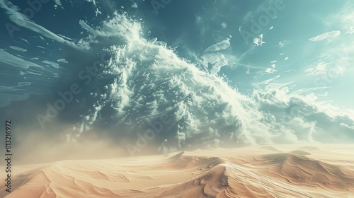 dreamy desert landscape with surreal elements imaginative aigenerated digital artwork photo
