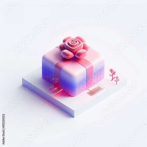 Stylized Pink and Purple Gift Box photo