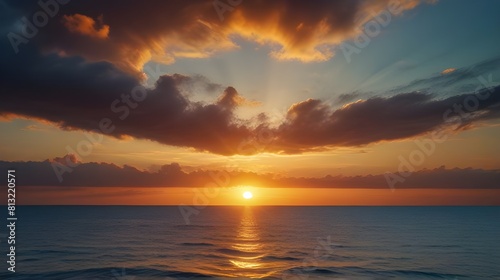 Beautiful Sunrise Over the Sea coastal sunrise  scenic seascape  dawn landscape  ocean tranquility  morning serenity