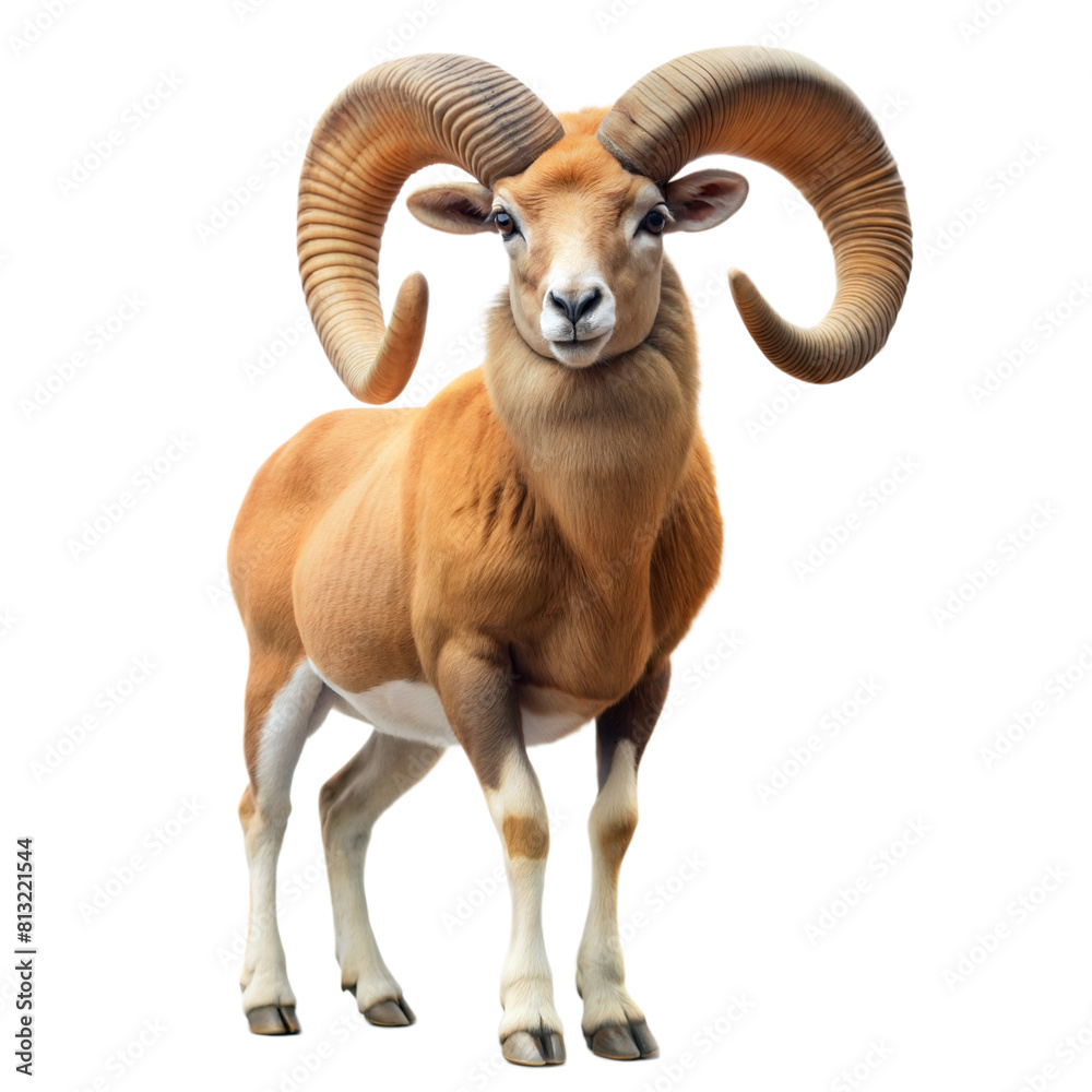 Ram With Long Horns on Transparent Background Ram With Long Horns on Transparent Background