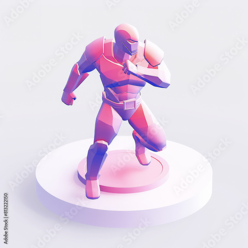 Stylized Purple Robot Character Design photo
