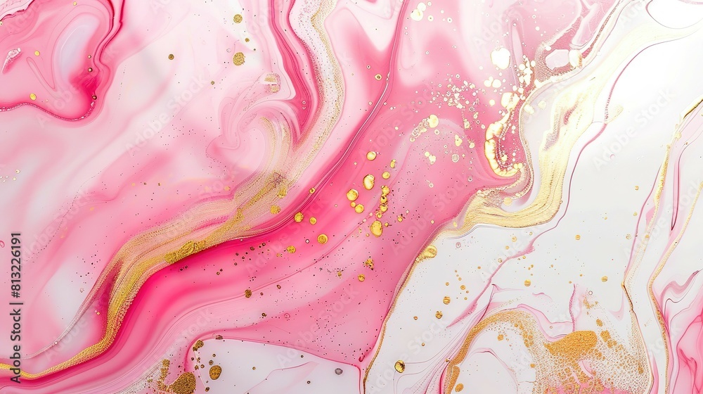 Marble pink with gold. Abstract pink and white marble background with golden lines, liquid art painting in the style of watercolor Marble pink with gold. Abstract pink and white marble background with golden lines, liquid art painting in the style of watercolor