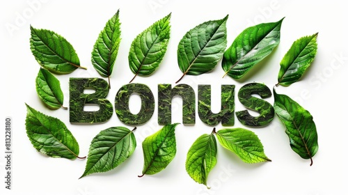 The word Bonus created in Leaf Lettering.