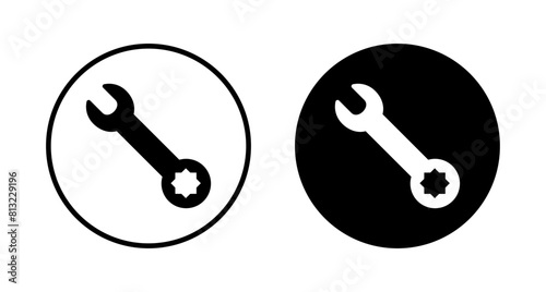 wrench icon vector isolated on white background. Wrench vector icon. Spanner symbol