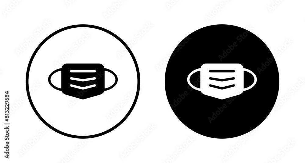 Mask icon vector isolated on white background. Man face with mask icon. Safety breathing masks. Industrial safety N95 mask. Medical mask vector icon. Mask icon vector isolated on white background. Man face with mask icon. Safety breathing masks. Industrial safety N95 mask. Medical mask vector icon.