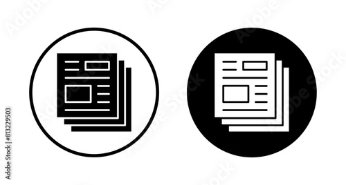 Newspaper icon vector isolated on white background. news paper icon vector