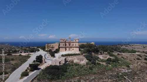 Selmun palace with mediterranean sea in the back. May 2024. High quality 4k footage photo