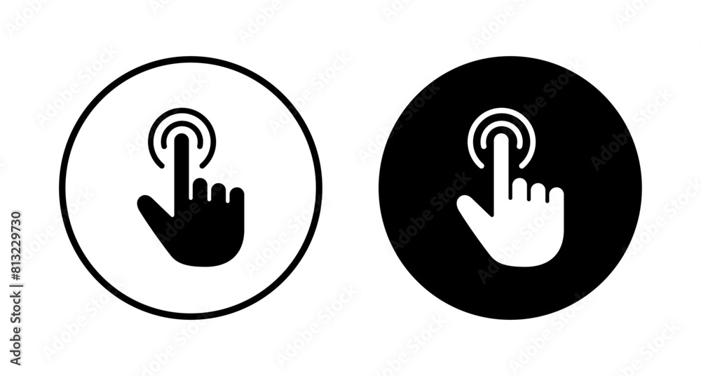 Obraz premium Hand click icon vector isolated on white background. pointer icon vector. hand cursor icon vector