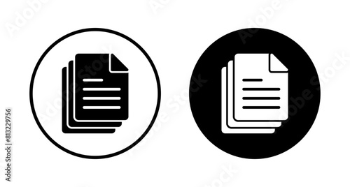 Document icon vector isolated on white background. Paper icon. File Icon