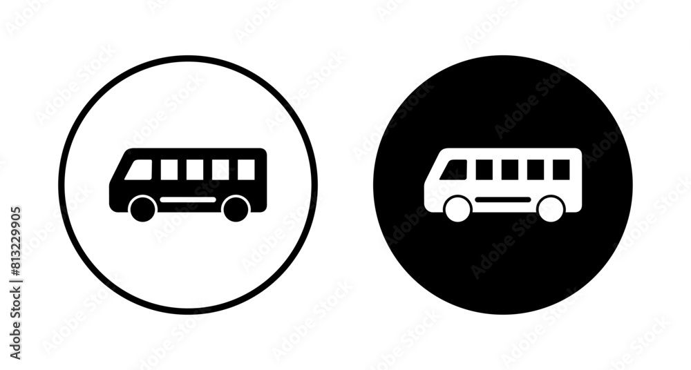 Bus Icon vector isolated on white background. Black bus vector icon Bus Icon vector isolated on white background. Black bus vector icon