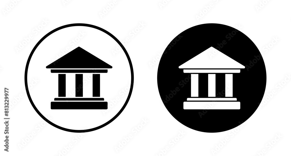 Bank icon vector isolated on white background. bank vector icon, museum, university Bank icon vector isolated on white background. bank vector icon, museum, university