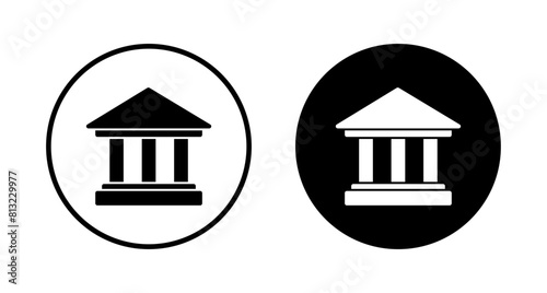 Bank icon vector isolated on white background. bank vector icon, museum, university