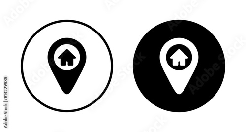 Address symbol icon vector isolated on white background . address icon vector. home location icon
