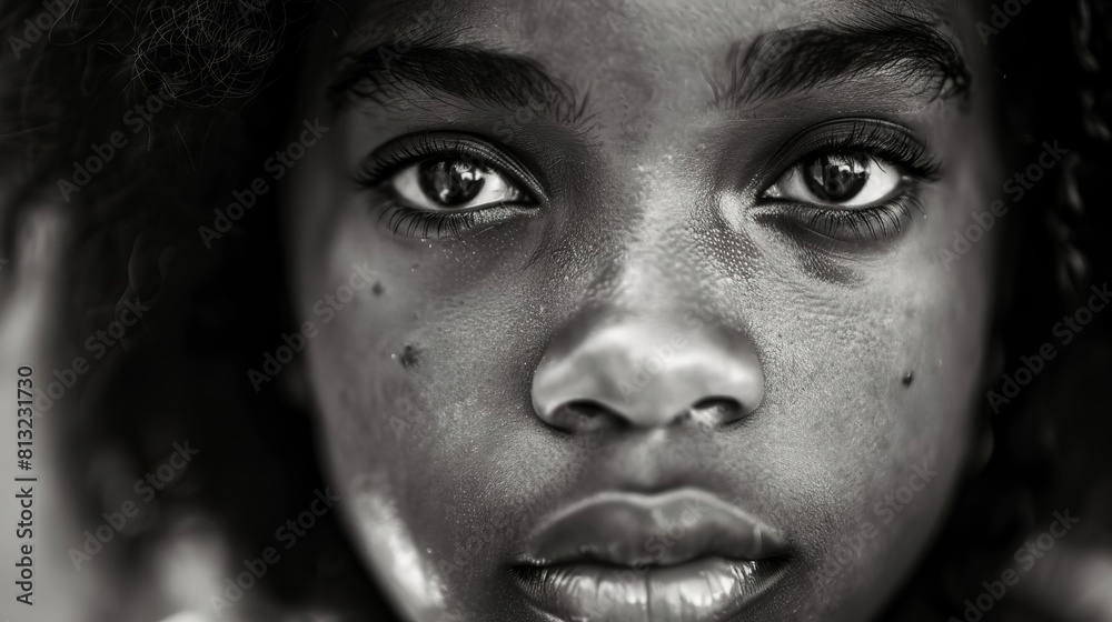 striking black and white closeup portrait of african american girl powerful representation and diversity concept photography