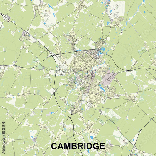 Cambridge, United Kingdom map poster art