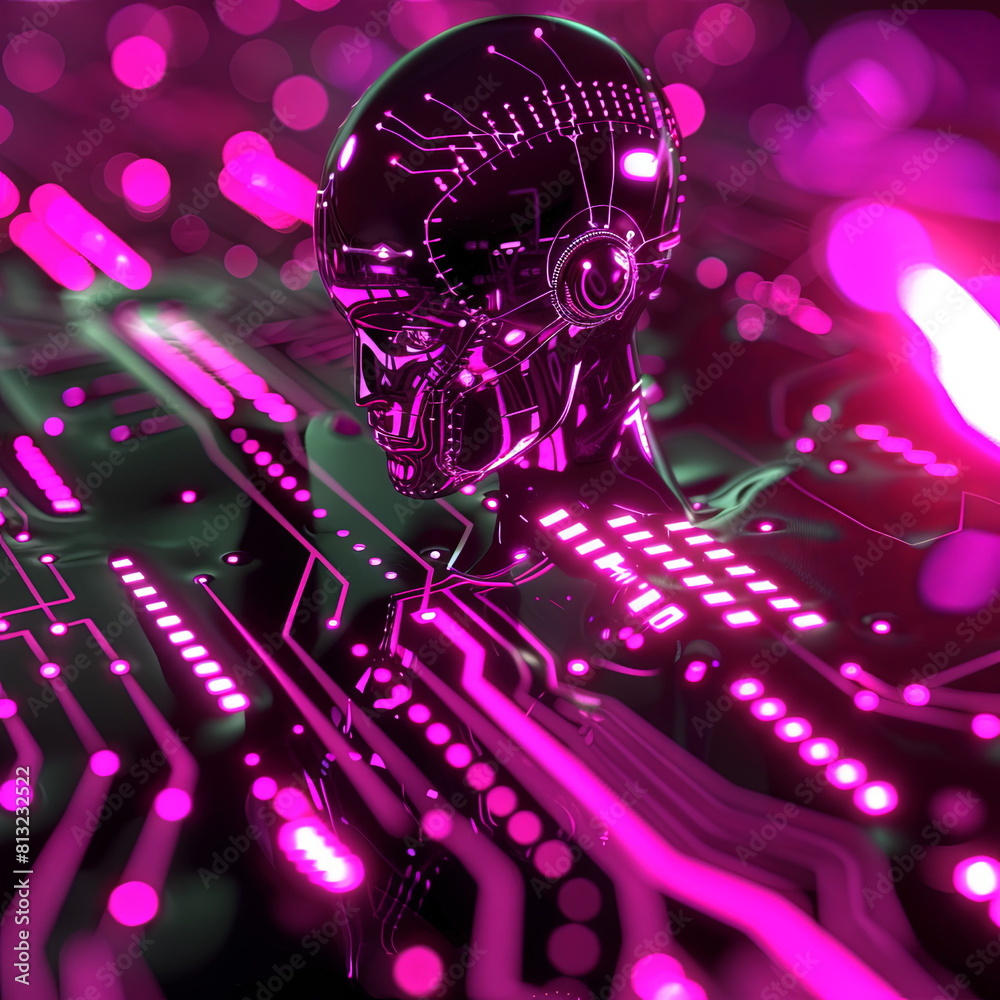 futuristic Ai focused pink futuristic Ai focused pink