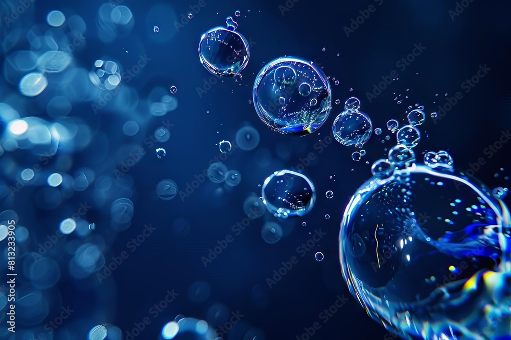 abstract water bubbles on dark blue background ethereal and dreamy artistic composition digital art abstract water bubbles on dark blue background ethereal and dreamy artistic composition digital art
