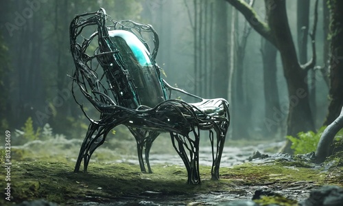 Visual of a future biomimetic chair. photo