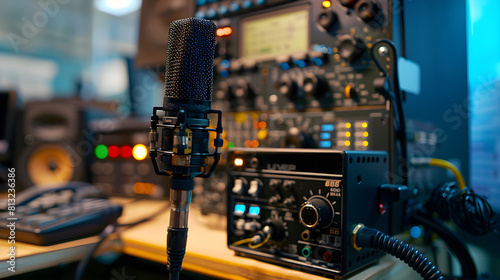 Modern control room showcasing VHF radio communication technology photo