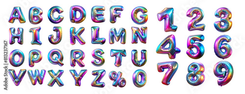 foil holographic birthday balloon alphabet set letters and numbers