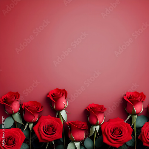 red rose banner background