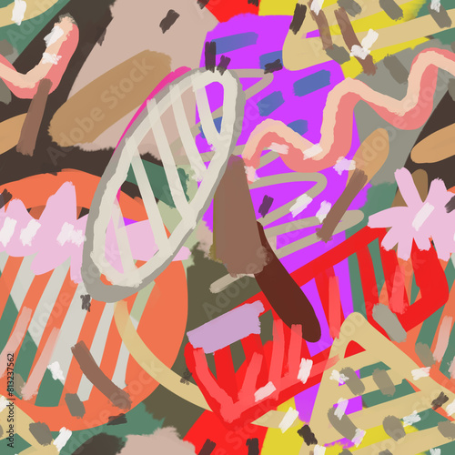 Carnival abstract seamless pattern. Fancy background