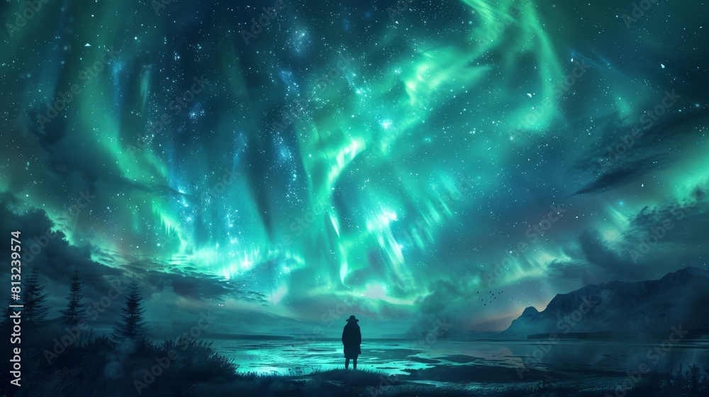 northern lights spectacle, the summer night sky is illuminated with a breathtaking display as the aurora borealis captivates onlookers with its beauty