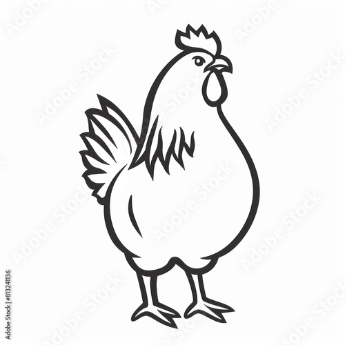 chicken logo design, icon, white background