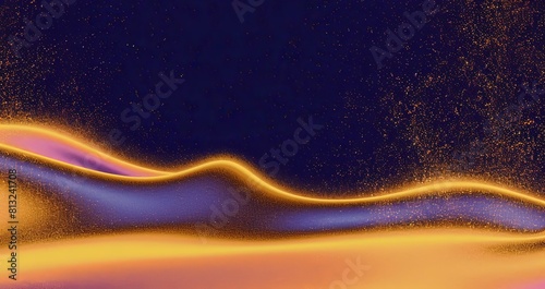 Stunning abstract image featuring golden wavy lines on a dark, starry background, creating a sense of cosmic wonder and mystery.