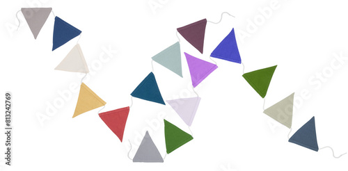 Party triangular cloth flag cut out isolated transparent background