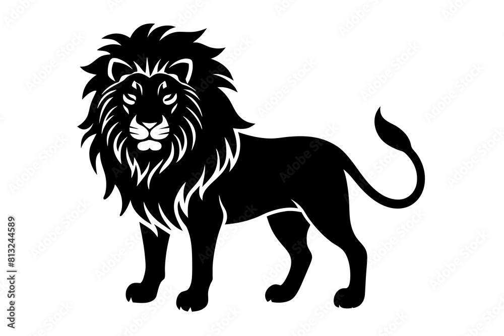 lion line art silhouette illustration lion line art silhouette illustration