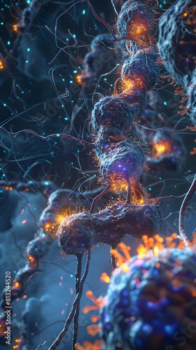 3D Rendered of Insulin as Protector of Synaptic Integrity and Neural Health photo