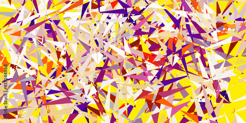 Light pink, yellow vector background with triangles. Light pink, yellow vector background with triangles.
