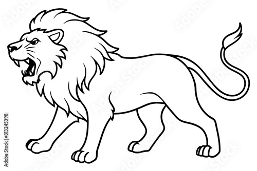 lion line art silhouette vector illustration